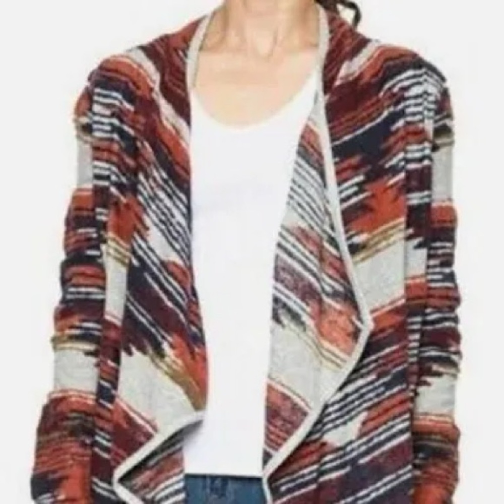 Lucky Brand Women’s S Southwestern Aztec Open Front Cardigan Duster Boho - Picture 2 of 14